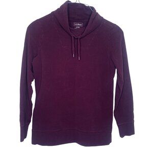 L.L. Bean Cow Neck Sweatshirt Womens S Burgundy Pullover Athleisure Outdoors Com